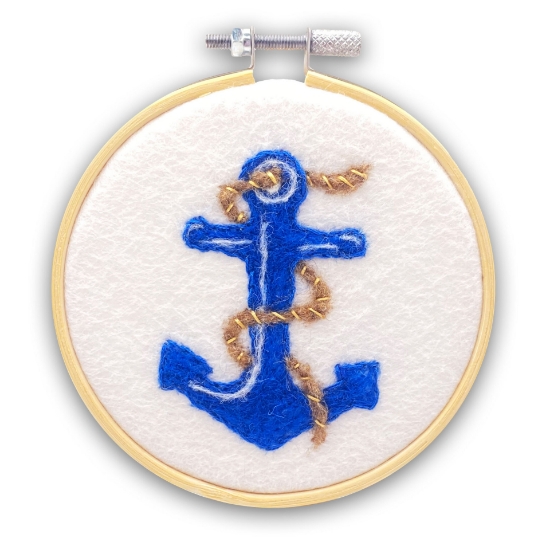 Picture of Anchor in a Mini Hoop Needle Felting Kit
