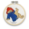 Picture of  Just Dropping In! (Paddington Bear) Mini Cross Stitch Kit With Hoop