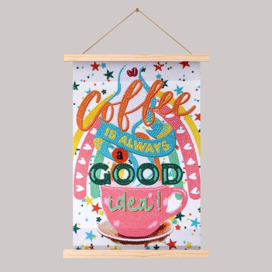 Picture of Coffee - Crystal Art 20x30cm Mini Scroll Kit