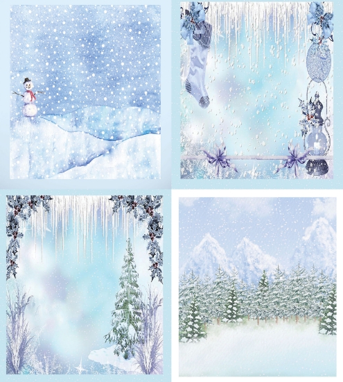 Picture of Fabric Flair Scenery Christmas Scenes Medley 18 Count Fat Quarter Aida measuring 45cm x 50cm (18 x 19 Inches)