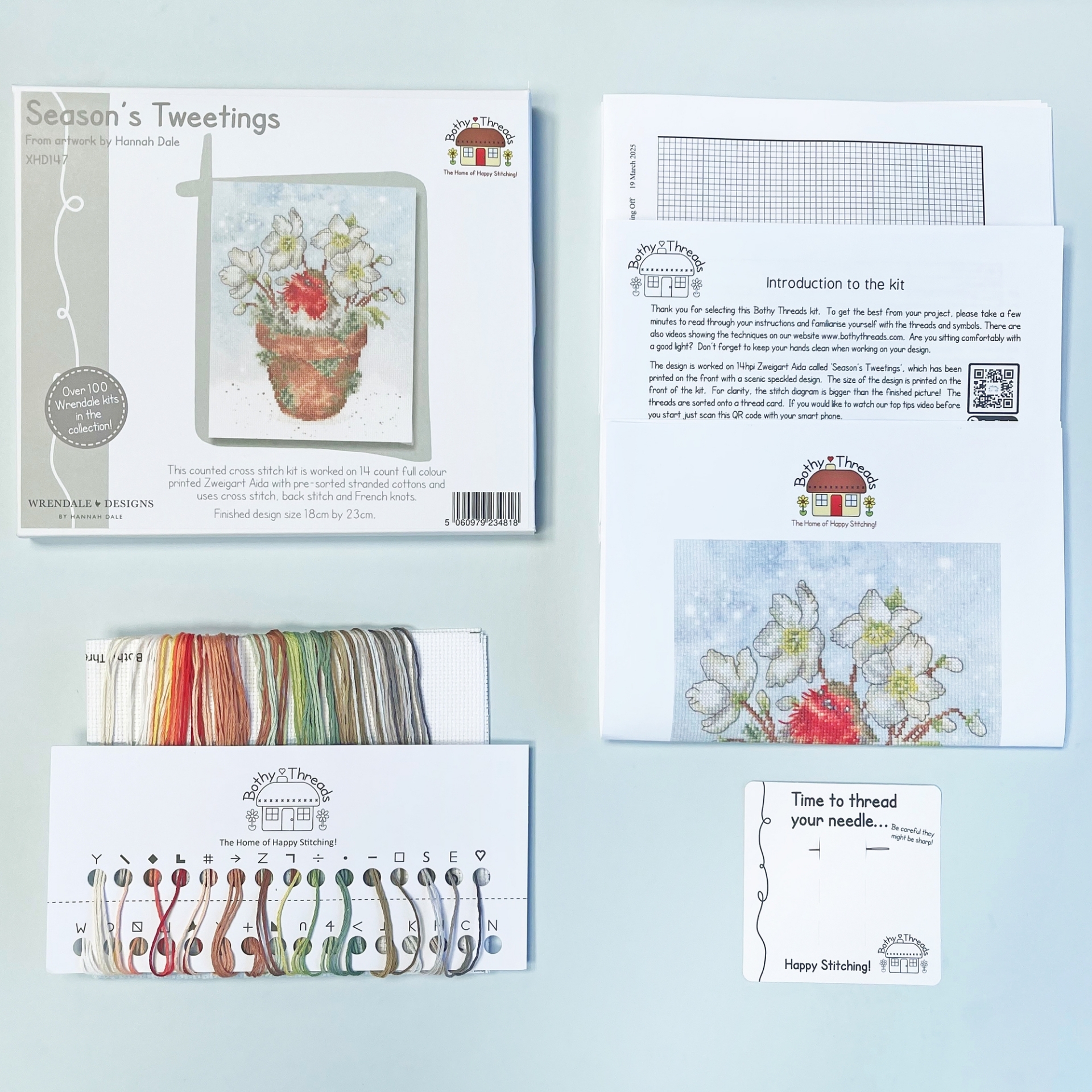 Season's Tweetings Robin - (Hannah Dale) Cross Stitch Kit By Bothy ...