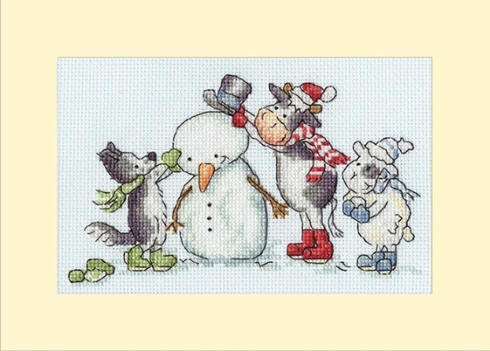 Picture of Hat, Scarf, Gloves Christmas Card Cross Stitch Kit by Bothy Threads
