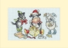 Picture of Wrap, Ribbon, Gift Christmas Card Cross Stitch Kit by Bothy Threads