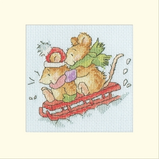 Picture of Hold Tight Christmas Card Cross Stitch Kit by Bothy Threads