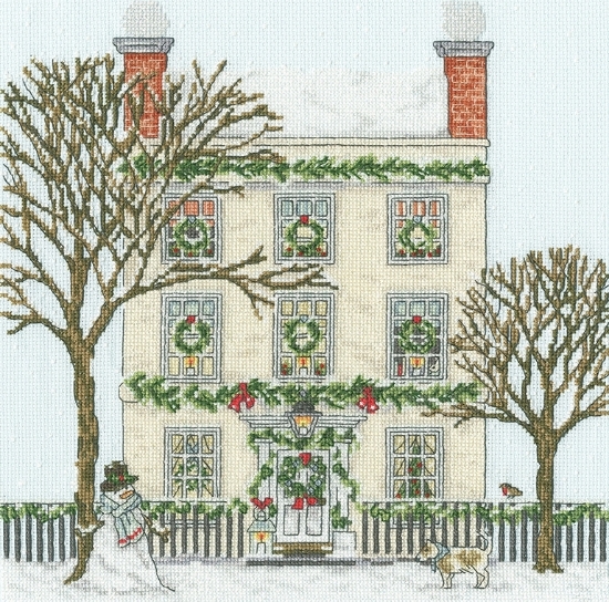 Picture of Christmas Townhouse Cross Stitch Kit By Bothy Threads