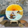 Picture of Coastal Sunset in a Hoop Needle Felting Kit