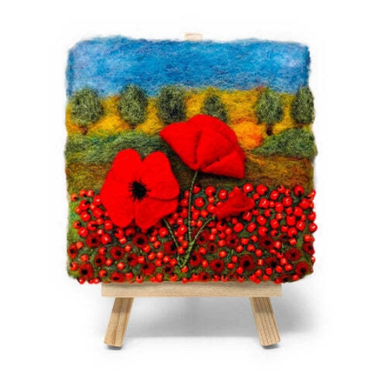 Picture of Mini Masterpiece Poppies at Sunrise Needle Felting Kit