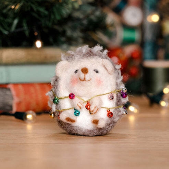 Picture of Christmas Hedgehog Needle Felting Kit