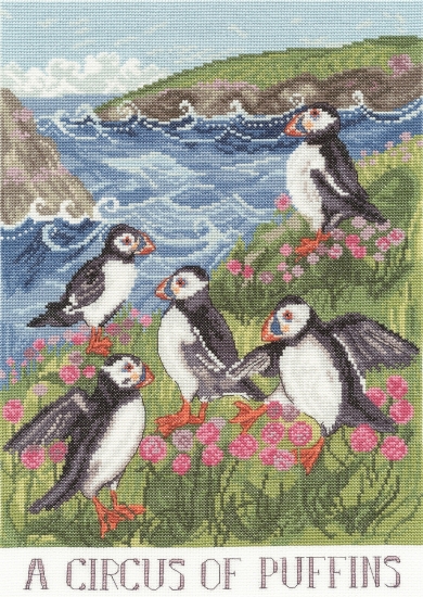 Picture of A Circus Of Puffins Cross Stitch Kit By Bothy Threads
