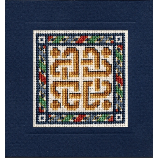 Picture of Celtic Knot Hearts Miniature Card Cross Stitch Kit