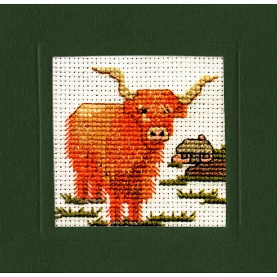 Picture of Highland Cow Miniature Card Cross Stitch Kit