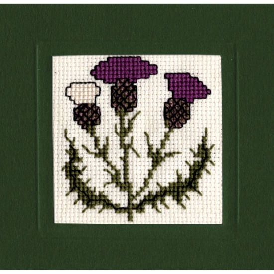 Picture of Scottish Thistle Miniature Card Cross Stitch Kit