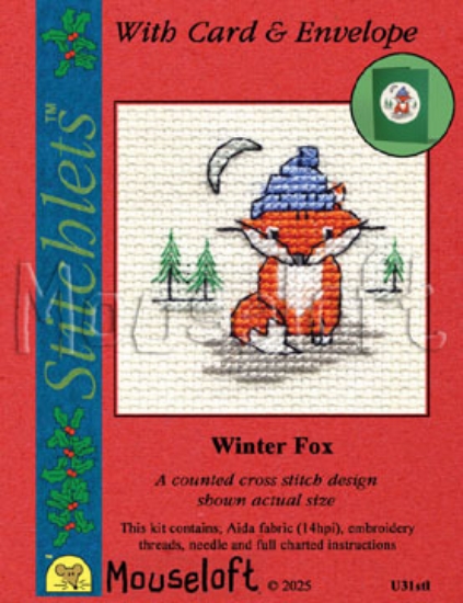 Picture of Mouseloft "Winter Fox" Christmas Cross Stitch Kit With Card