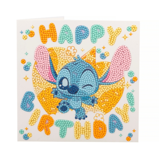 Picture of Stitch Birthday - 18x18cm Crystal Art Card