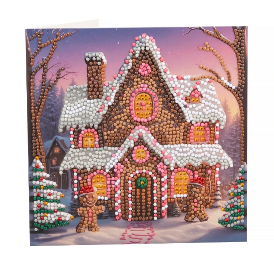 Picture of Festive Gingerbread - 18x18cm Crystal Art Card