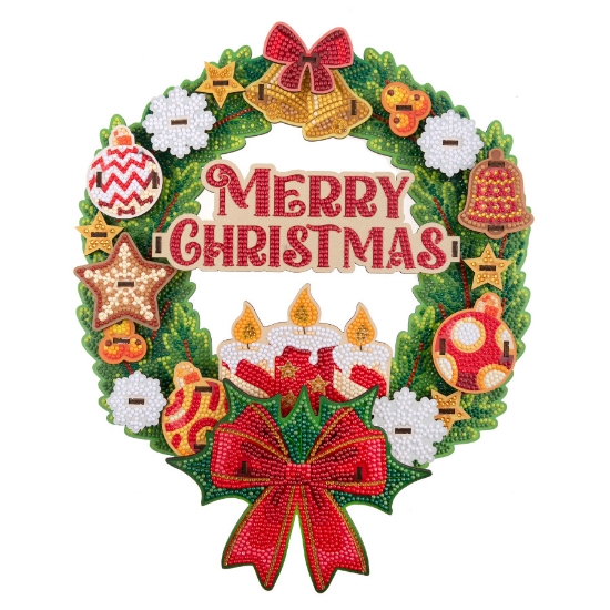 Picture of Merry Christmas Crystal Art 3D Wreath Kit