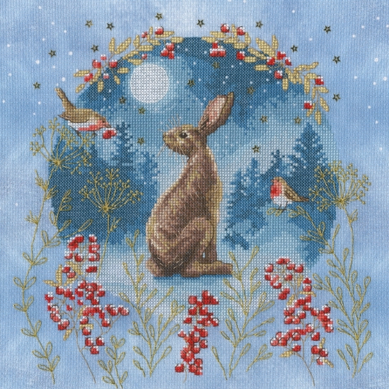 Picture of Midnight Moongazer (Christmas) Cross Stitch Kit by Bothy Threads