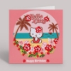 Picture of Happy Birthday Aloha 18x18cm Crystal Art Card (Hello Kitty)
