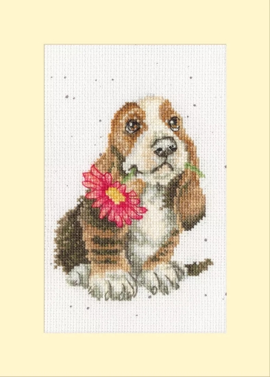 Picture of Especially For You Puppy Greetings Card Cross Stitch Kit by Bothy Threads