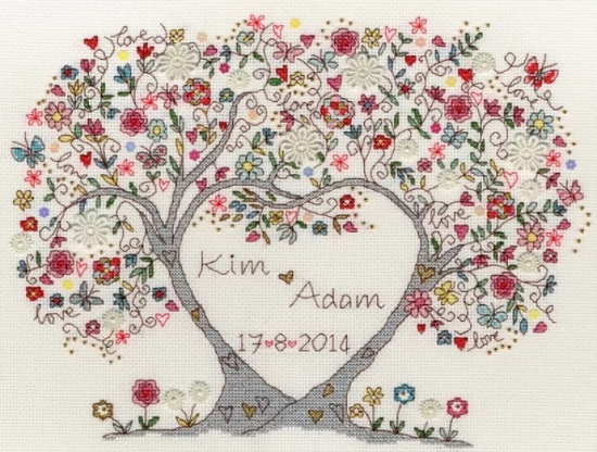 Picture of Love Blossoms Sampler Cross Stitch Kit by Bothy Threads