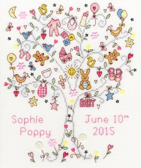 Picture of Love Baby Girl Sampler Cross Stitch Kit by Bothy Threads