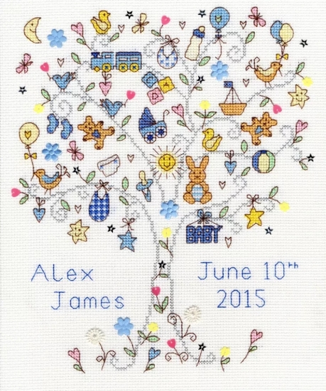 Picture of Love Baby Boy Sampler Cross Stitch Kit by Bothy Threads