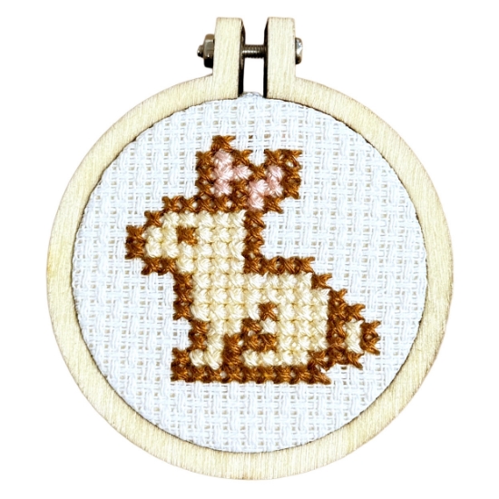 Picture of Hoppy Easter (Bunny) - Mini Matchbox Cross Stitch Kit With Hoop