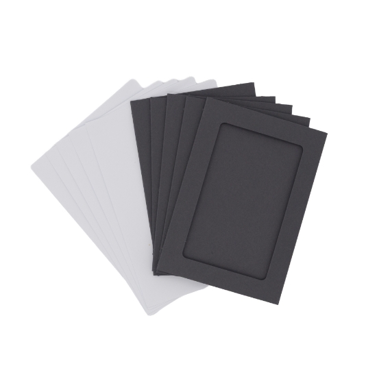 Picture of Rectangular Aperture A6 Cards - Grey (Pack Of 5)