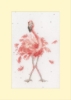 Picture of Pretty in Pink Flamingo Cross Stitch Card  Kit By Bothy Threads
