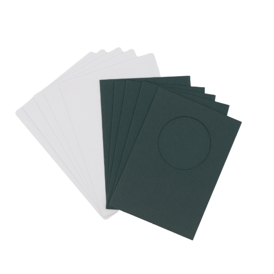 Picture of Round Aperture A6 Cards - Green (Pack Of 5)
