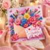 Picture of Sweet Blooms Crystal Art Card Kit 15x15cm