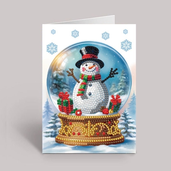 Picture of Jolly Snowman Crystal Art Card Kit 12x17cm
