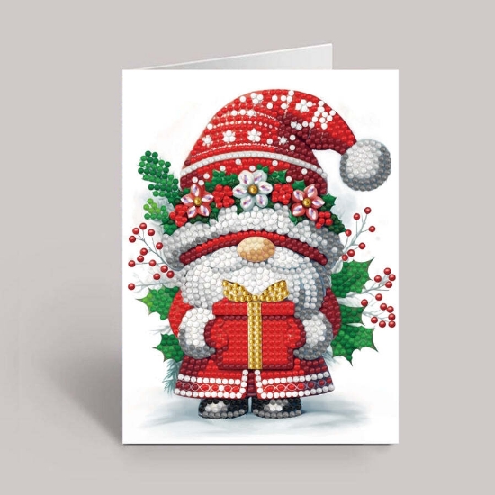 Picture of Holiday Gnome Crystal Art Card Kit 12x17cm